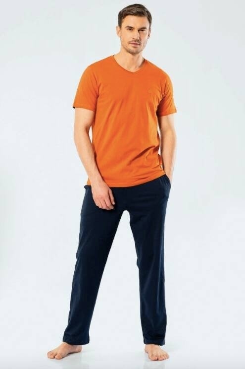 Cacharel Men's V-Neck Trousers Pajama Set