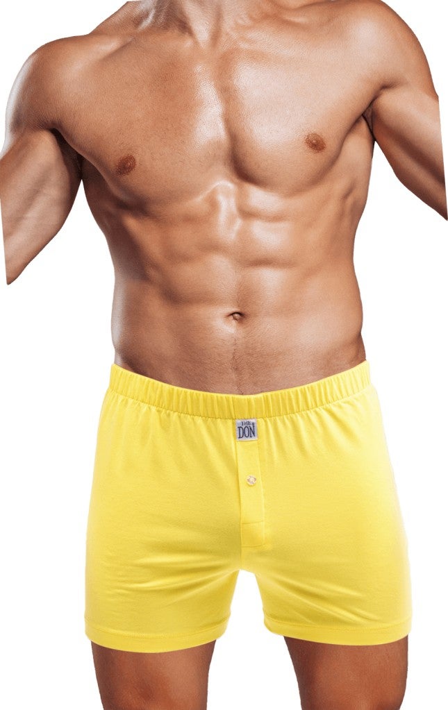 Yellow Color Jersey Combed/Knitted Men's Boxer