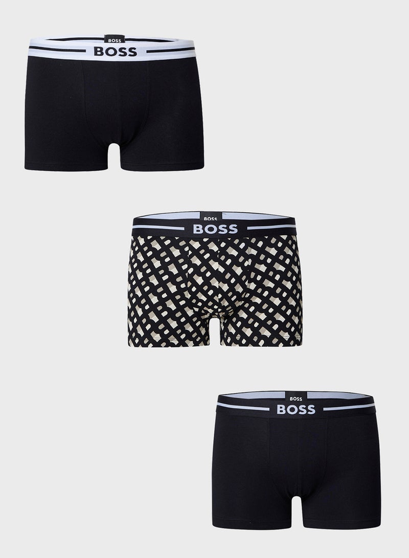 3 Pack Logo Band Trunks