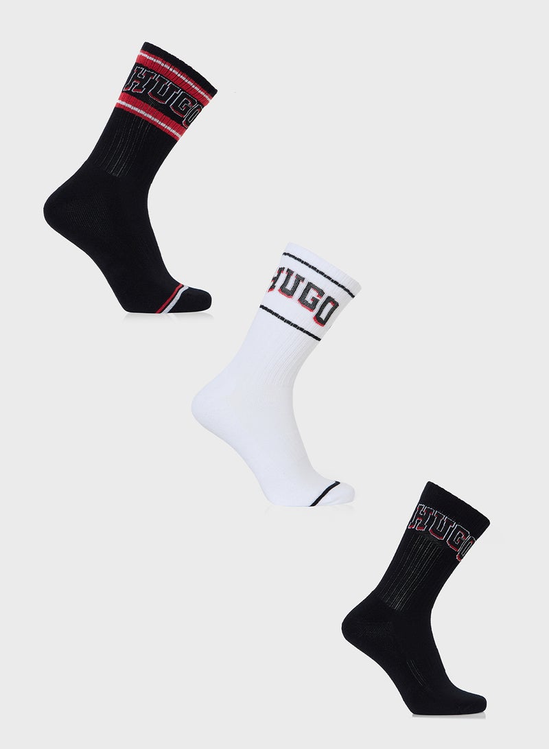 3 Pack Logo Socks