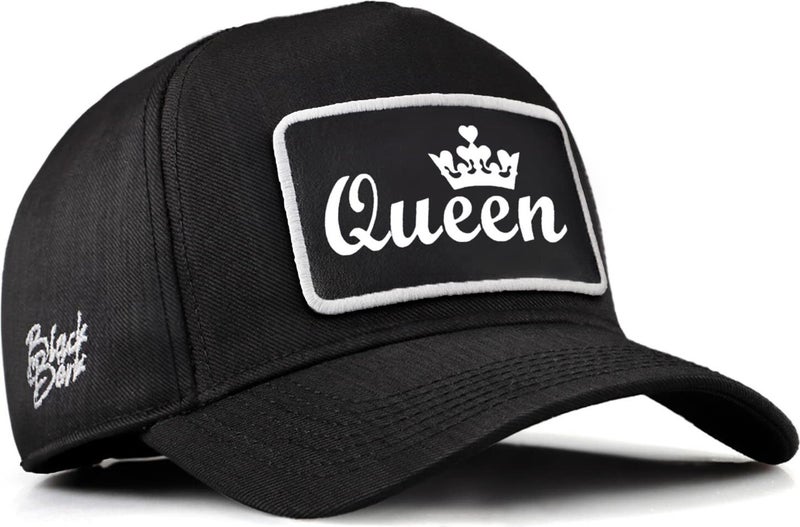 V2 Baseball Queen - Unisex Black Cordura Fabric Hat (Cap) with 2 Code Logo