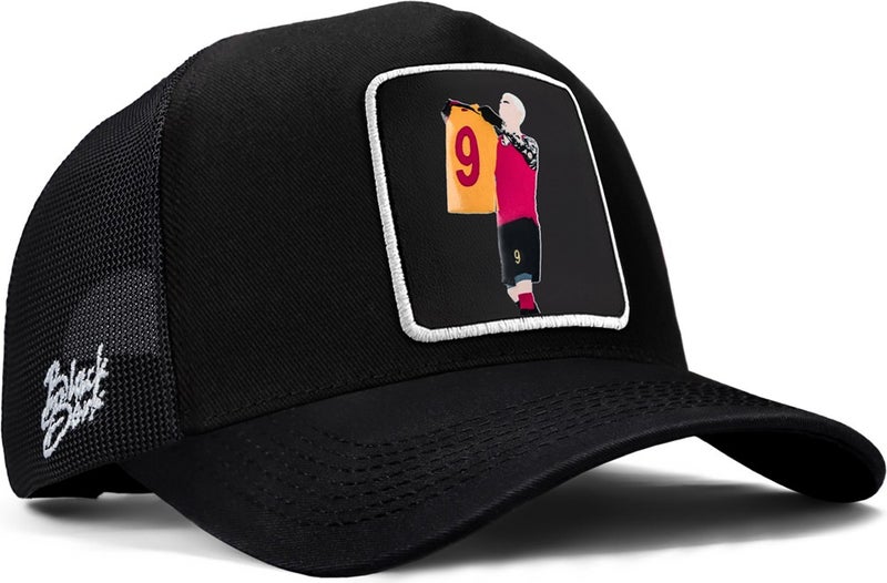 BlackBörk V1 Trucker Football Player - Black Cap with 3 Code Logo