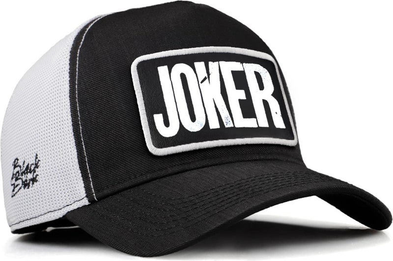 V2 Trucker Joker - Unisex Black-White Cordura Fabric Hat (Cap) with 2 Code Logo