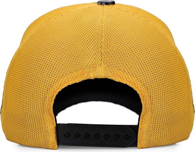 Blackbörk V1 Trucker Horse - Unisex Dark Anthracite-Yellow Hat (Cap) with 4 Code Logo