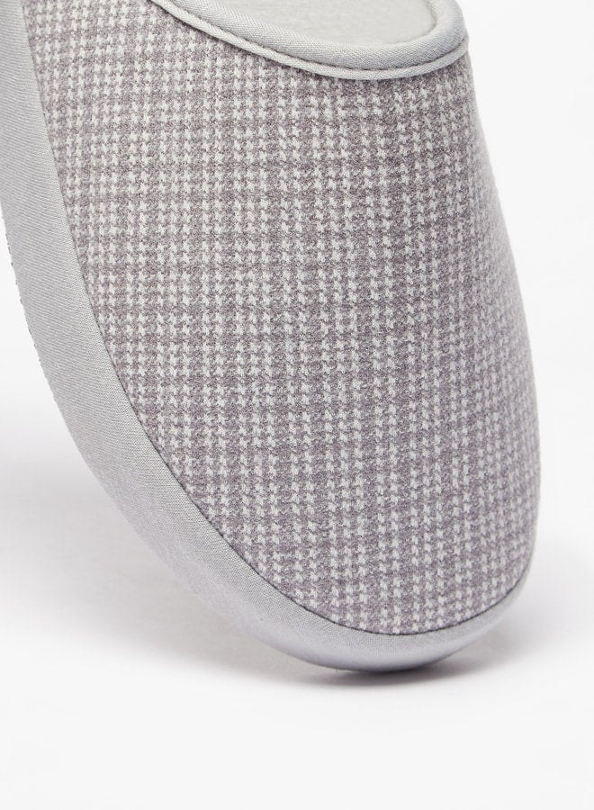 Men's Checked Slip-On Bedroom Slippers