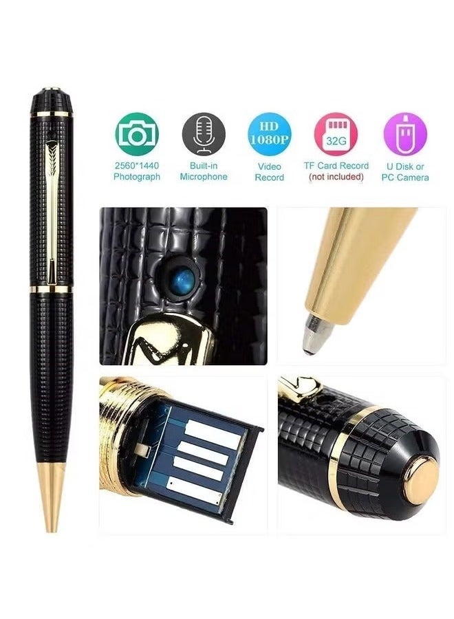 Golden Mini Hidden Spy Camera Pen: 1080p Full HD Video and Audio for Discreet Recording