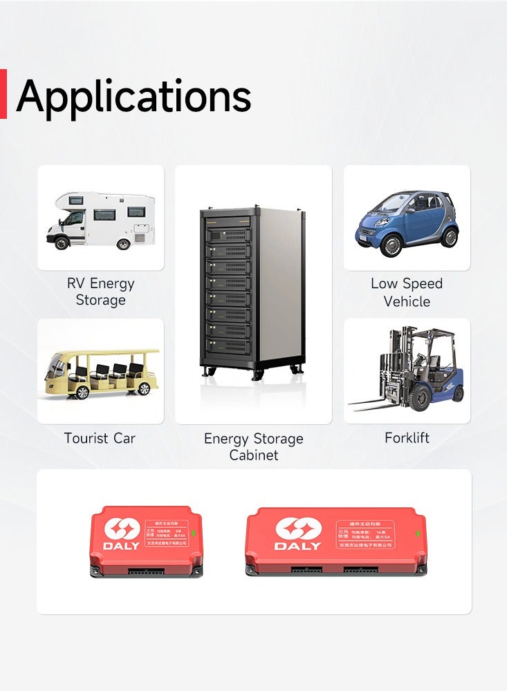 Daly Smart Lifepo4 4S Active Balancer – Bluetooth Enabled Battery Equalizer for 18650 Lithium Batteries