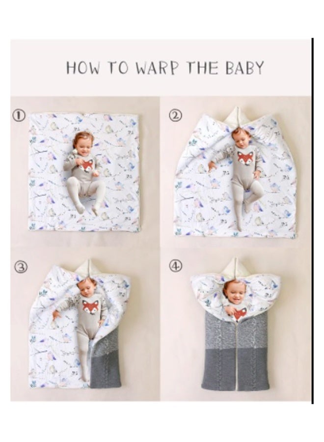 Multiple Design Soft and Delicate Baby Zipper Closure Sleeping Bag Solid Thick Warm for Newborn