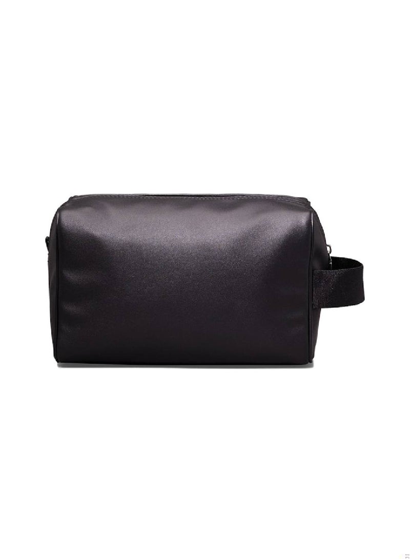 Men's Wash Bag, Black - faux leather