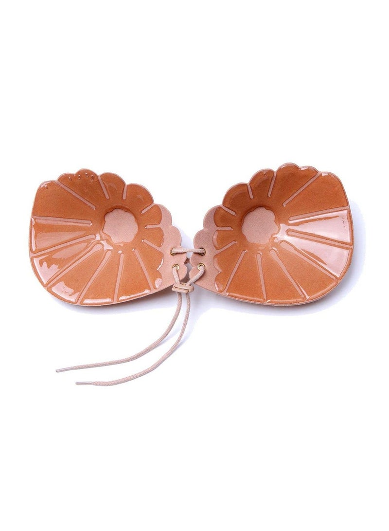 Silicone Nipple Covers, Shell-shaped Nipple Cover, Invisible Bra Breast Adhesive Bra for Women Reusable Adhesive Invisible(1Pcs)