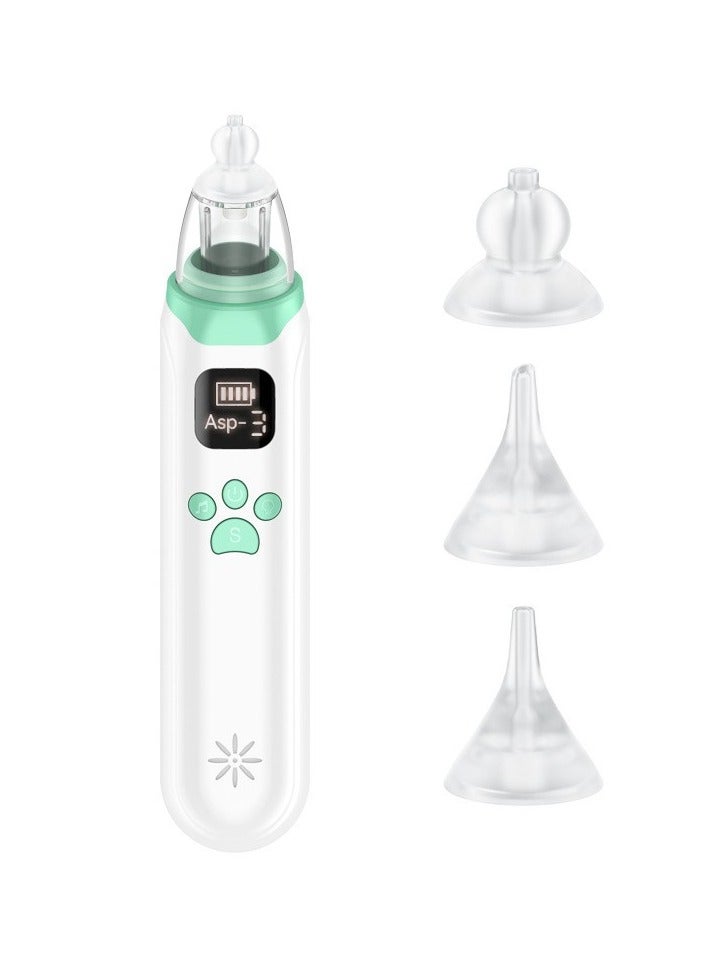 Electric Silent Baby Nasal Aspirator - White/Green