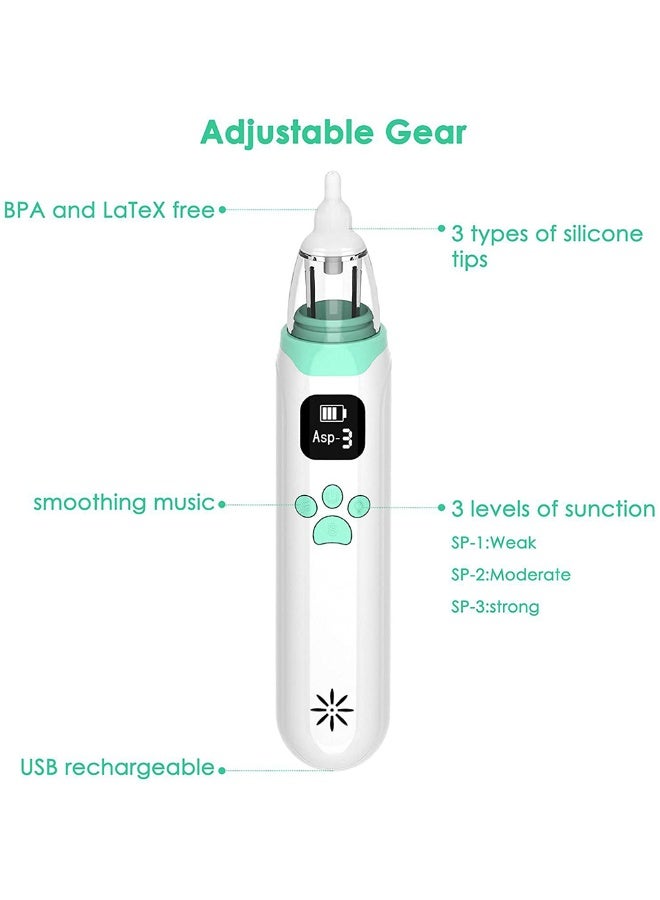 Electric Silent Baby Nasal Aspirator - White/Green