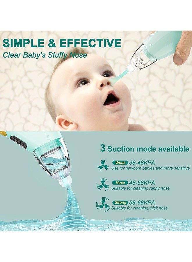 Automatic Baby Nasal Aspirator Nasal Vacuum Cleaner For Infant Safety Electric Silent Cleaner With LED Light Music Rechargeable Nose Aspirator With 3 Tips And 1 Tweezers