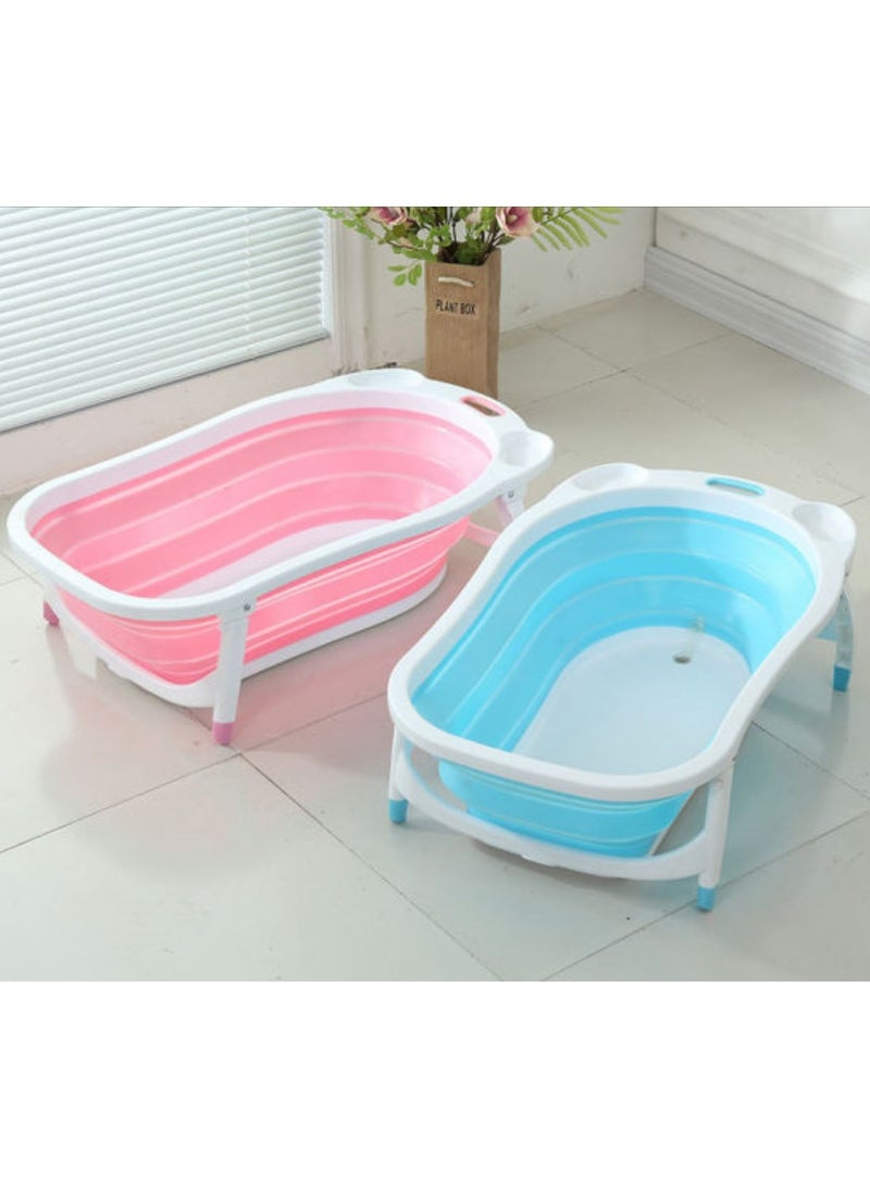 Foldable Baby, Toddler Space-Saving Design, Collapsible, Portable, and Multi-Use Shower Tub for Kids and Pets (Color Pink, Blue)