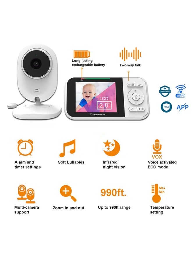 Wireless Two-Way Audio Night Vision Baby Monitor Camera With Audio Long Range Baby Monitor