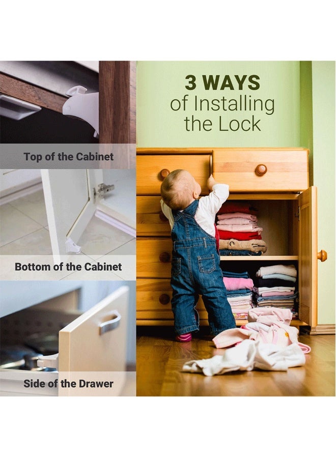 Baby Safety Magnetic Cabinet Lock For Cabinets and Drawers Child Proofing Cupboard Latches With 4 Locks And 1 Key