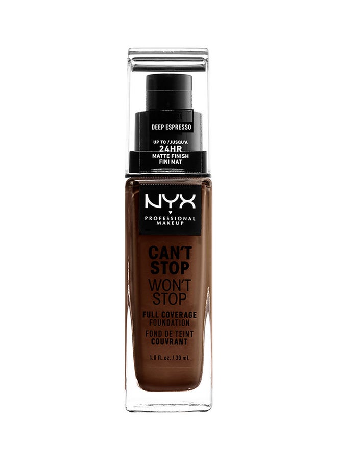 Can't Stop Won't Stop Full Coverage Foundation Deep Espresso