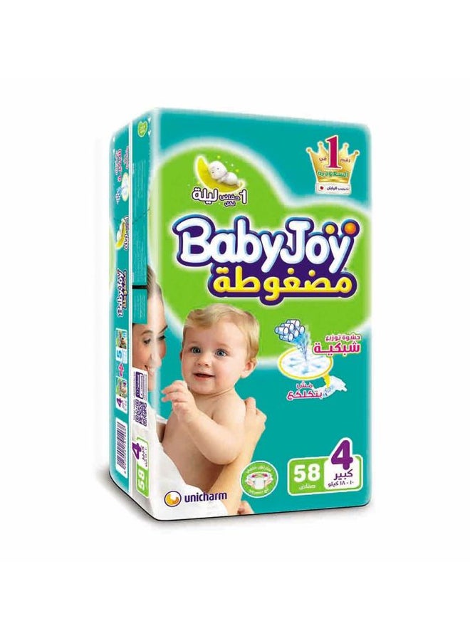 Baby Diaper Size 4 (10-18 Kg) - 58 Diapers