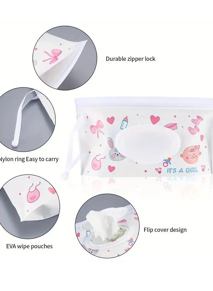 2pcs/set Wipes Containers, Reusable Portable Wet Wipe Pouch, Wipe Dispenser Container, Travel Wet Wipe Holder