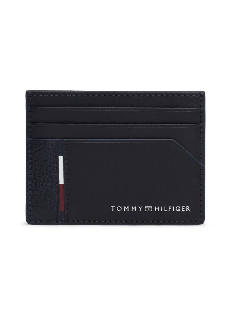 Men's Casual Leather Credit Card Holder, Blue - Leather