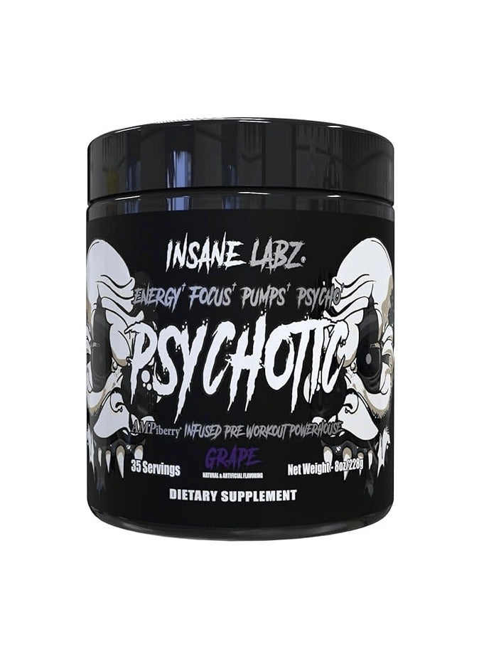 Psychotic Mid Stimulant Black Edition Pre Workout Powder Grape