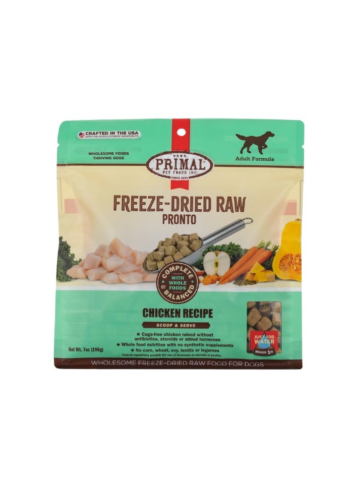 Primal Canine Chicken Pronto – 7 oz, Primal Pronto, Primal Pronto in the raw, Raw food for dogs, High Protein Raw dog food, kibble for dogs, Freeze dried food for dogs, freeze dried dog food, best dog food, nutritious dog food, dog food, primal pet foods, dry food for dog, primal Pronto