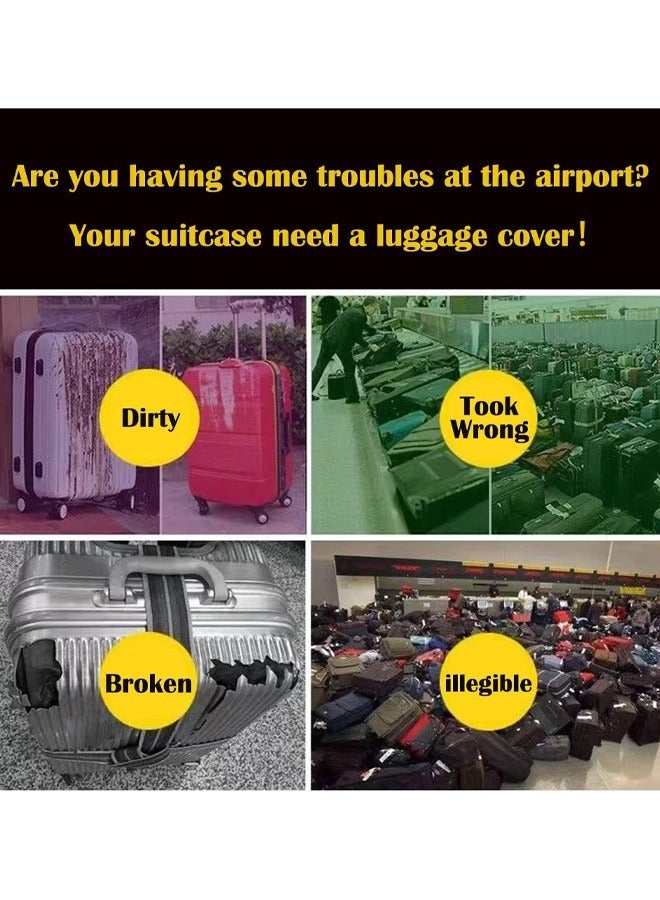 Travel Luggage Cover Washable Suitcase Cover Protector Anti-Scratch and Dust-Proof Suitcase Cover Fits 18/24/28/32 Inch Suitcase Spandex Protective Cover (European Attractions)