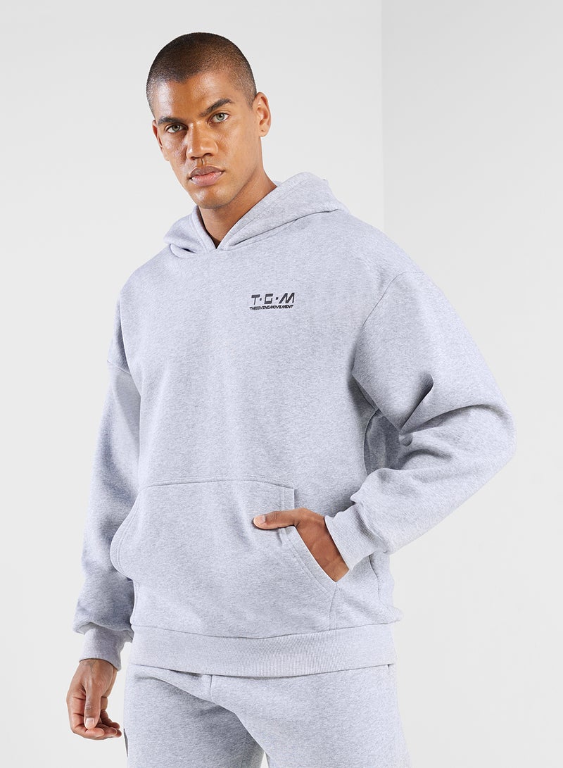 Oversized Racing Printed Hoodie