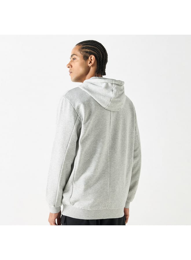 Kappa Solid Zip Through Hoodie with Long Sleeves and Pockets