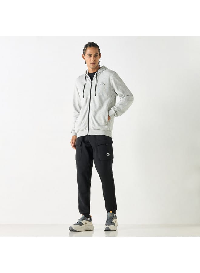 Kappa Solid Zip Through Hoodie with Long Sleeves and Pockets