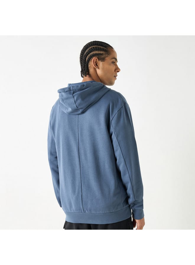 Kappa Solid Zip Through Hoodie with Long Sleeves and Pockets