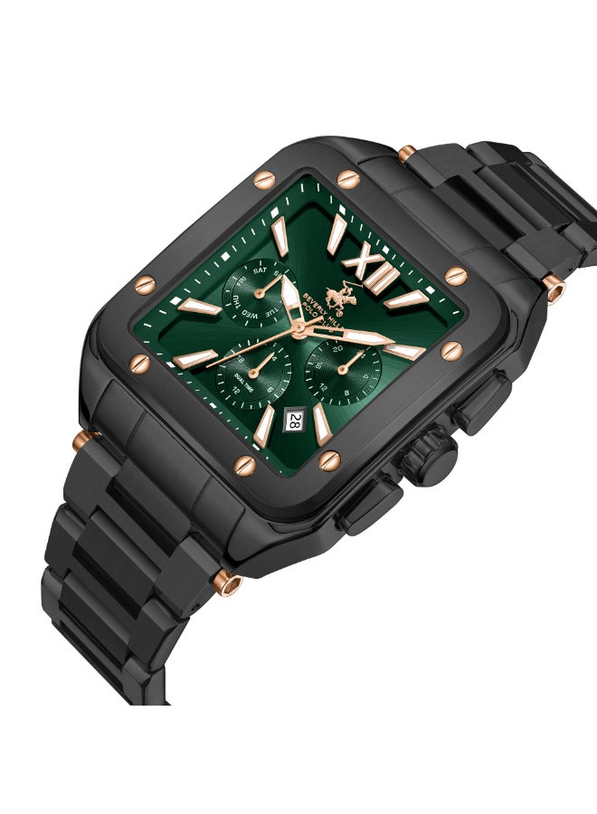 BEVERLY HILLS POLO CLUB Men's Multi Function Dark Green Dial Watch - BP3685X.070