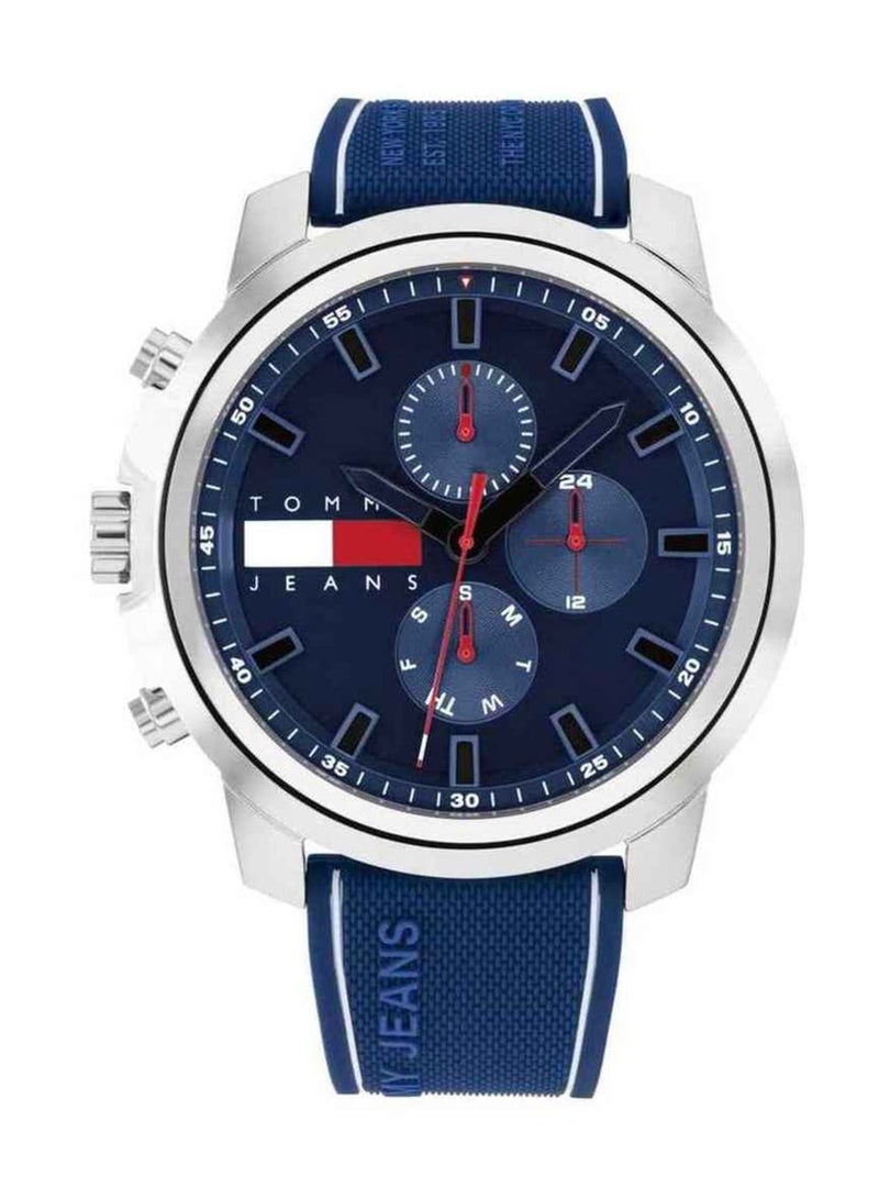 Round Analog Men's Blue Case Wrist Watch - 1710582