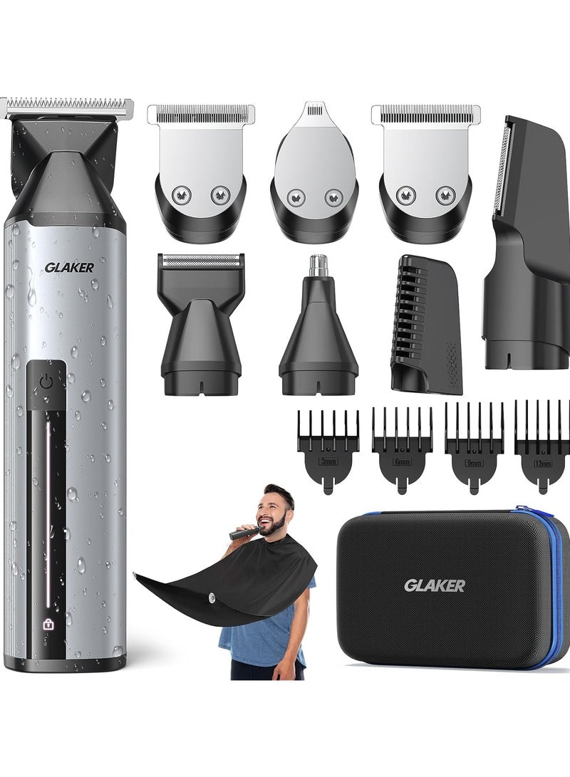 Beard Grooming Kit - All in One Hair Cutting Kits, Electronic Shaving Razor, Professional Barber Kit, Mens Body Hair Shaver, Cordless Nose Hair Trimmer, Rechargeable Hair Clippers for Men