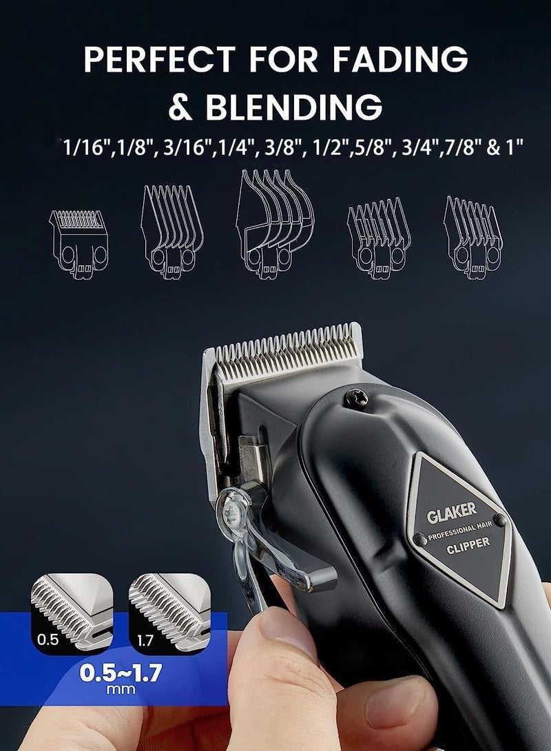 Hair Clippers for Men Professional - Cordless Clippers and Trimmers Set, Complete Barber Kit for Hair Trimming & Beard Grooming, Mens Haircutting Kits for Blending & Fade Cuts