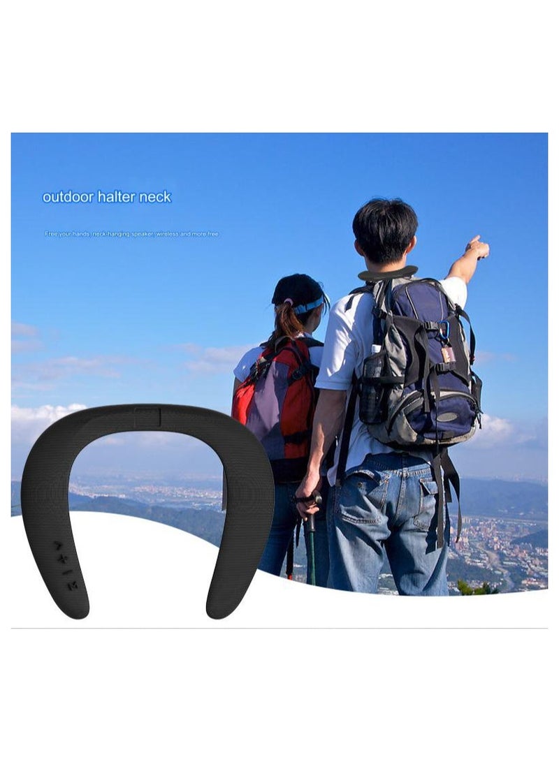 5D new stereo wireless Bluetooth U-shaped neck hanging speaker, neck hanging microphone, Bluetooth speaker