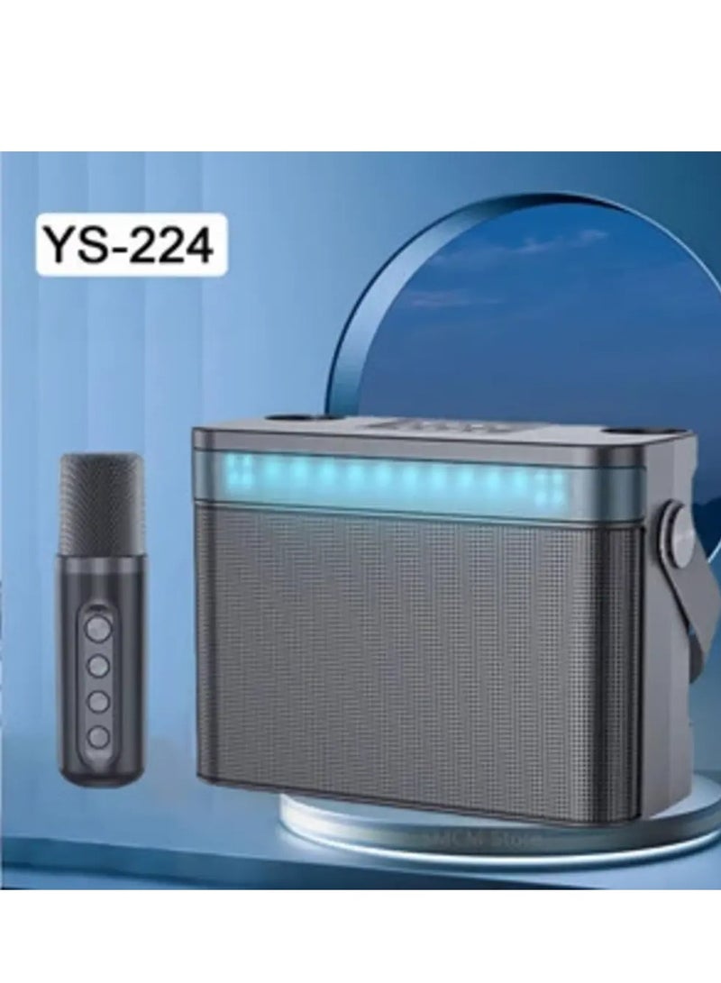 YS-224 Bluetooth Speaker portable with 2 Microphones Wireless Rechargeable Sound Amp Device for Singing Portable Bluetooth Speaker with 2 Microphones Wireless Rechargeable Sound Amp Device for Singing