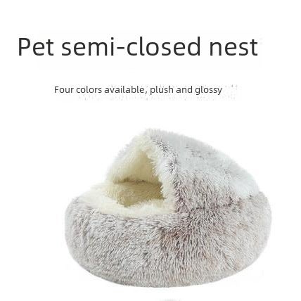 Semi-Enclosed Plush Pet Bed Warm Cat House M 40cm