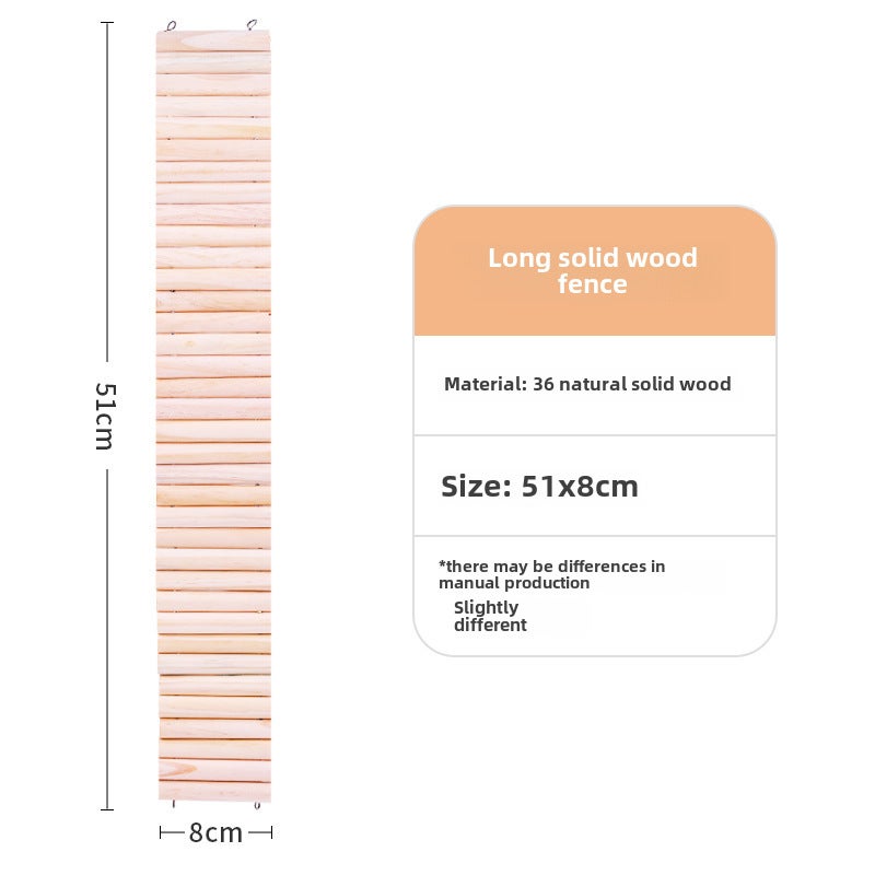 Hamster Apple Branch Fence Landscaping Toy Climbing Ladder Golden Bear Cage Decoration Escape Furniture Grinding Bar FenceLong fence (solid wood) Long fence (solid wood)