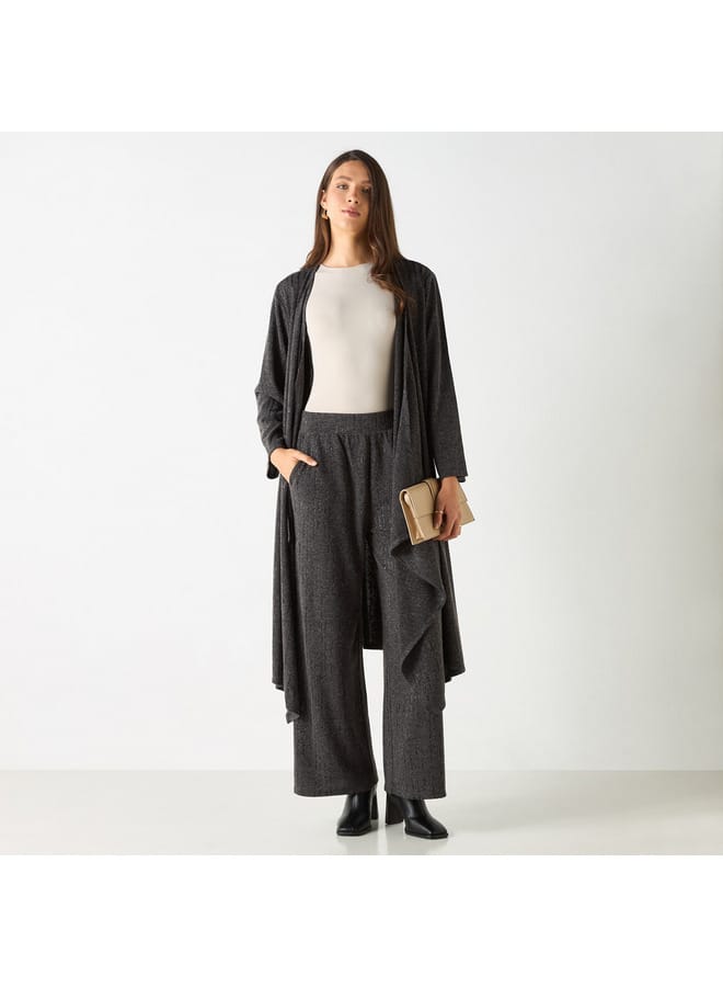 Iconic Textured Wide Leg Pants with Elasticated Waistband