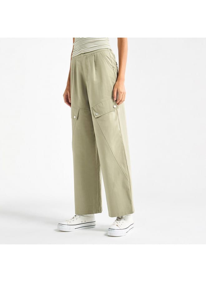 Solid Cargo Pants with Pockets