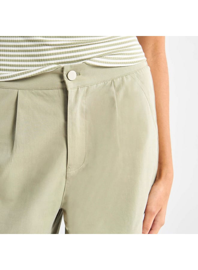 Solid Cargo Pants with Pockets