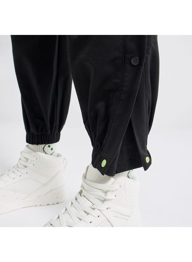 Solid Joggers with Drawstring Closure and Pockets