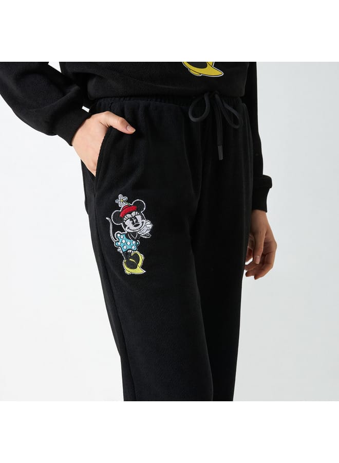 Minnie Mouse Print Track Pants with Drawstring Closure