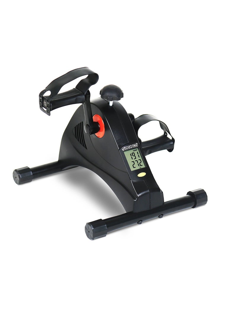 Sparnod Fitness SMB-250 Mini Cycle Pedal Exerciser: Versatile Arms and Feet Workout with Adjustable Resistance, LCD Tracker, and Portable Silent Operation for Home and Office Use