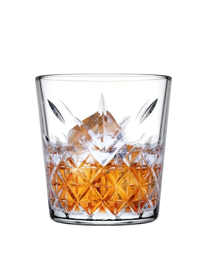 4 Pieces Timeless Whisky Tumbler, 355 Ml, 96.5 Mm Height, 92 Mm Diameter, Fully Tempered, Stackable Clear