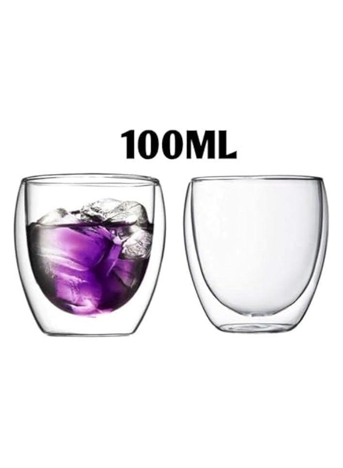 Double Wall Glass Tumbler, Clear, Suitable for Coffee, Coffee cups set