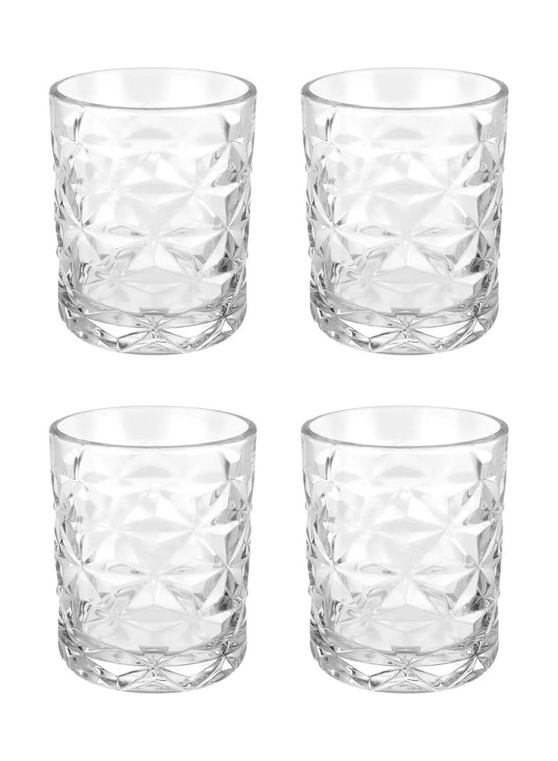 4 Pieces Estrella Whisky Tumbler, 360 Ml, 107 Mm Height, 89 Mm Diameter Clear