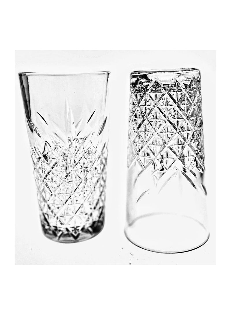 4 Pieces Timeless Long Drink Tumbler, 470 Ml, 159 Mm Height, 85.5 Mm Diameter, Fully Tempered, Stackable Clear