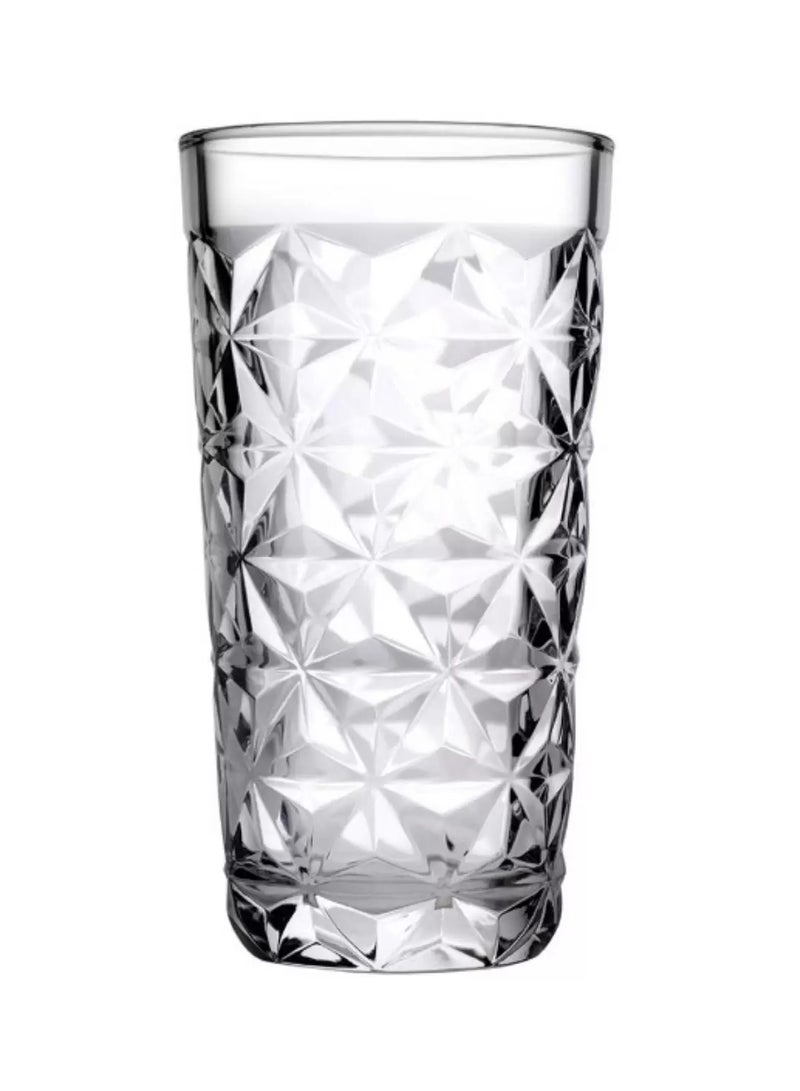 4 Pieces Estrella Long Drink Tumbler, 360 Ml, 150 Mm Height, 85 Mm Diameter Clear